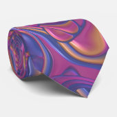 Cravate Tournures 3D colorées hallucinogènes (Roulé)