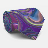 Cravate Tournures 3D colorées hallucinogènes   (Roulé)