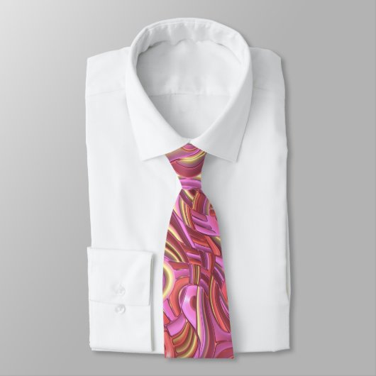 Cravate Tournures 3D colorées psychédéliques (Attaché)