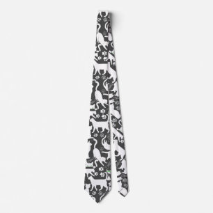 Cravate Tous les chats motif.w.bx4 D Gris Fond