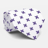 Cravate Traces croisées ultra violettes sur blanc (Roulé)