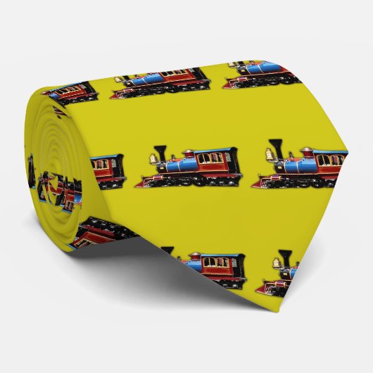 Cravate Train Ride (arrière - plan jaune) (Roulé)