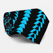 Cravate Trance Party - Black and Sky Blue (Roulé)