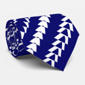 Cravate Trance Party - Deep Navy et White (Roulé)