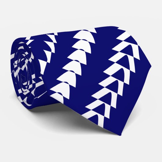 Cravate Trance Party - Deep Navy et White (Roulé)