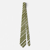 Cravate Trance Party - Olive Drab and White (Devant)