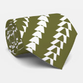 Cravate Trance Party - Olive Drab and White (Roulé)