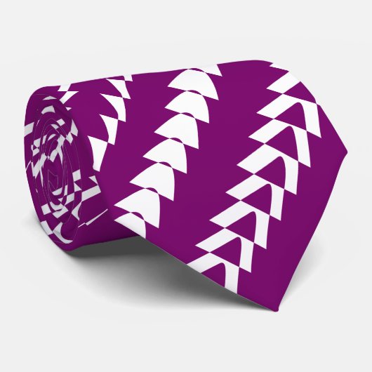 Cravate Trance Party - Plum et blanc (Roulé)