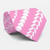 Cravate Trance Party - rose et blanc (Roulé)
