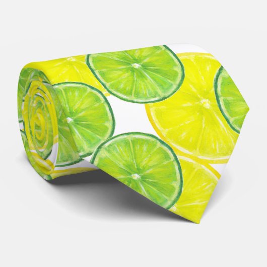 Cravate Tranches de chaux et de fruits de citron (Roulé)