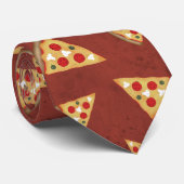 Cravate tranches de pizza cool motif rouge vintage (Roulé)
