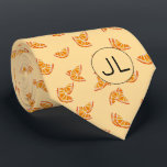 Cravate Tranches d'orange Fruit tiré à la main Monogramme<br><div class="desc">Ce motif de fruits mignon a été créé à l'aide de mon illustration en mandarine mélangée de média et fait un design original pour ceux qui ne prennent pas la vie, ou leurs chaussettes trop au sérieux ! Le ton tamisé sur le ton donne une impression un peu rétro. Personnalisez...</div>