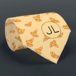 Cravate Tranches d'orange Fruit tiré à la main Monogramme<br><div class="desc">Ce motif de fruits mignon a été créé à l'aide de mon illustration en mandarine mélangée de média et fait un design original pour ceux qui ne prennent pas la vie, ou leurs chaussettes trop au sérieux ! Le ton tamisé sur le ton donne une impression un peu rétro. Personnalisez...</div>