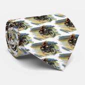 Cravate Transport Vintage voyage, Moto de course (Roulé)