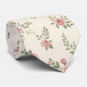 Cravate travée florale conçue avec des fleurs (Roulé)