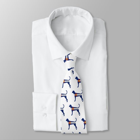 Cravate Treeing Walker Coonhound Colorado Flag (Attaché)