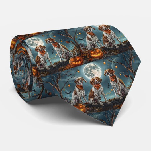 Cravate Treeing Walker Halloween Effrayant (Roulé)