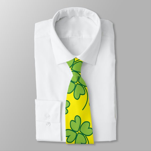 Cravate Trèfle à quatre feuilles vert irlandais (Attaché)