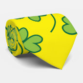 Cravate Trèfle à quatre feuilles vert irlandais (Roulé)