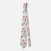 Cravate Trèfle sur fond beige. (Devant)