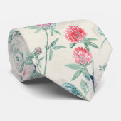 Cravate Trèfle sur fond beige. (Roulé)