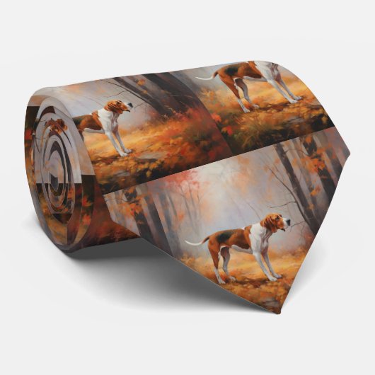 Cravate Trekking Walker Coonhound à l'automne Feuilles aut (Roulé)