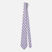 Cravate Trellis blanc et violet, treillis, Quatrefoil (Devant)
