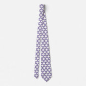 Cravate Trellis blanc et violet, treillis, Quatrefoil (Dos)