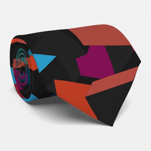 Cravate Trendy Abstract Geometric Cube Pattern (Roulé)