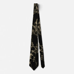 Cravate Trendy Black Marble Stone - Gold and Black