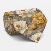 Cravate Trendy Gift  For Boyfriend Peonies (Roulé)