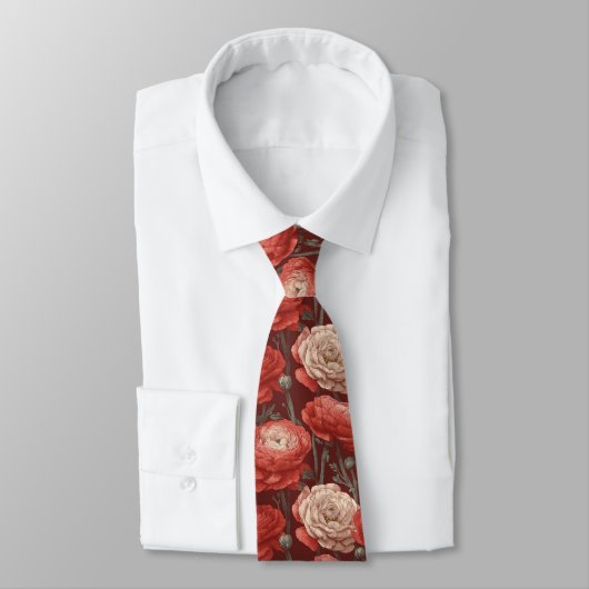 Cravate Trendy Gifts For Father Ranunculus Floral (Attaché)