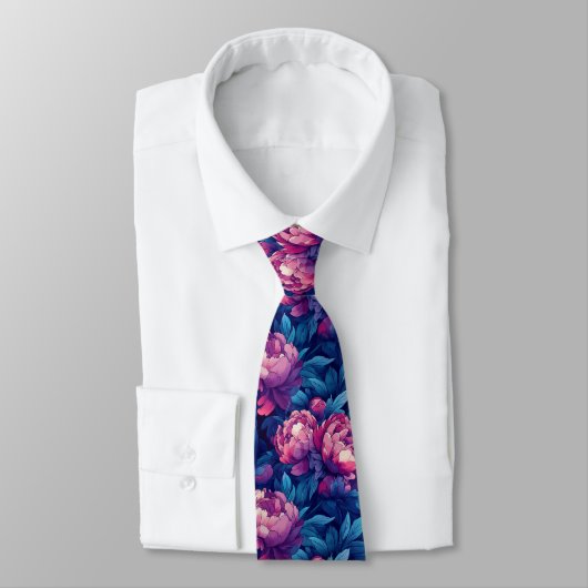 Cravate Trendy Gifts For Him Peonies Flower (Attaché)