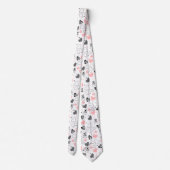 Cravate Trendy Love Gift Tie Pink Black Hearts Design (Dos)