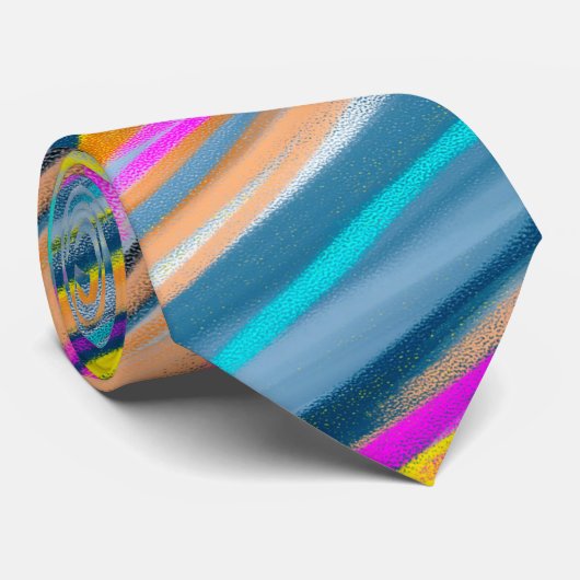 Cravate Trendy Multicolor Neon Psychedelic (Roulé)