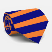Cravate Trendy Navy Blue and Orange Horizontal Stripes (Roulé)