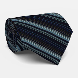 Cravate Trendy Navy et Gold Multicolor Stripes
