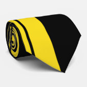 Cravate Trendy noir et jaune rayé vertical (Roulé)