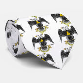 Cravate trente-deuxième Noir écossais Eagle de rite de (Roulé)