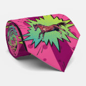 Cravate très excitant comique cheval de coquelicot (Roulé)