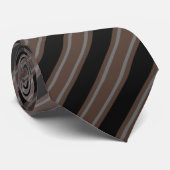 Cravate Très foncé Brown Grand rayé (Roulé)