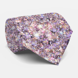 Cravate Trésor Violet Sirène Paillettes Tons Neutres