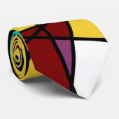Cravate Triangle Coloré Géométrique Moderne (Roulé)