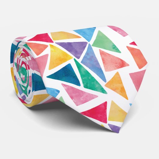 Cravate Triangle coloré moderne (Roulé)