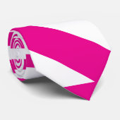 Cravate Triangle en Magenta et Blanc (Roulé)