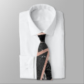 Cravate Triangle géométrique d'or de marbre rose moderne (Attaché)