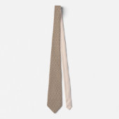 Cravate triangle hexagone design graphique marron et beige (Devant)