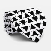 Cravate Triangle noir et blanc Chevron Stripes Motif (Roulé)