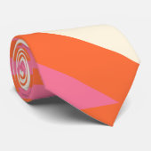 Cravate Triangle rayures en rose, orange et crème (Roulé)