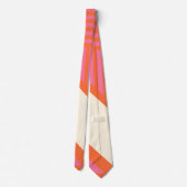 Cravate Triangle rayures en rose, orange et crème (Dos)